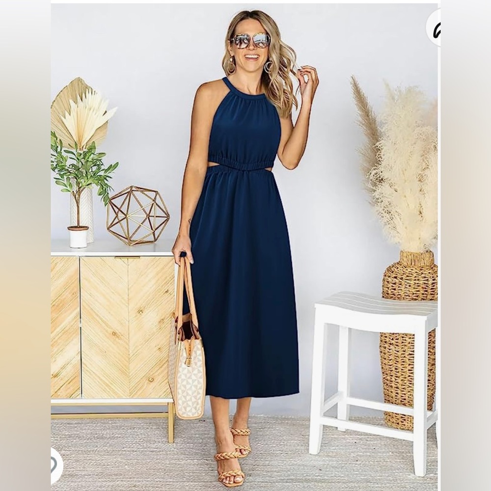 BZB summer maxi dress size medium navy blue